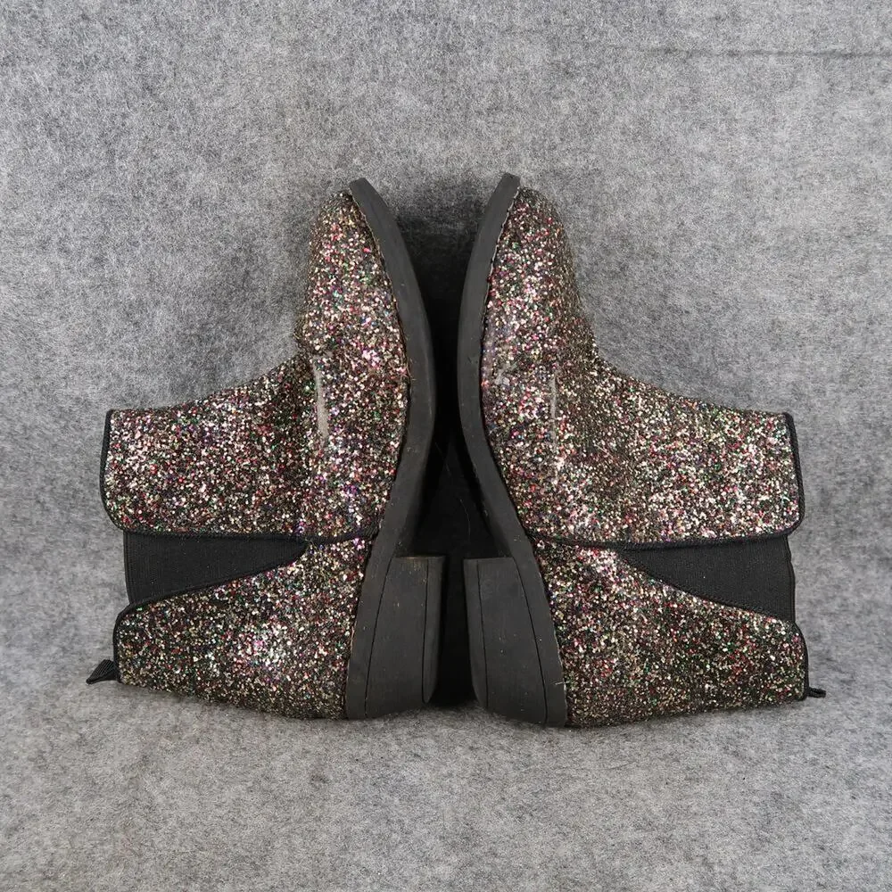 Bebe Girl Shoes Kids 3 Boots Pull On Chelsea Glitter Bootie Block Heel Youth